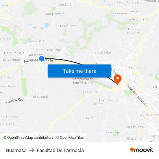 Guamasa to Facultad De Farmacia map