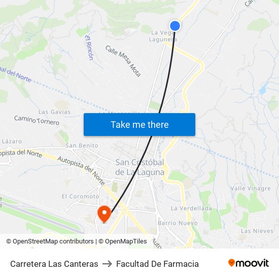 Carretera Las Canteras to Facultad De Farmacia map