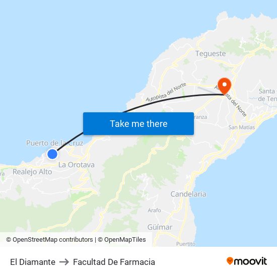 El Diamante to Facultad De Farmacia map