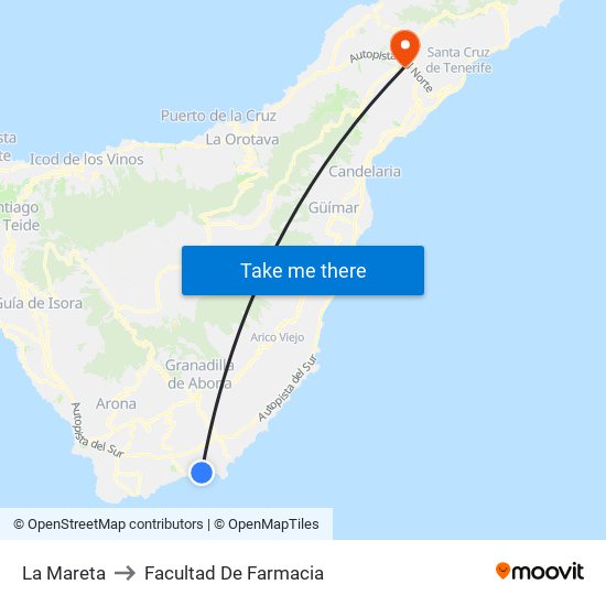 La Mareta to Facultad De Farmacia map