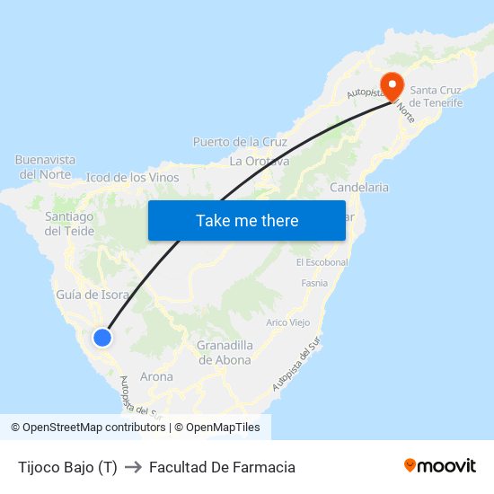 Tijoco Bajo (T) to Facultad De Farmacia map