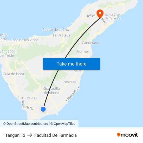 Tanganillo to Facultad De Farmacia map