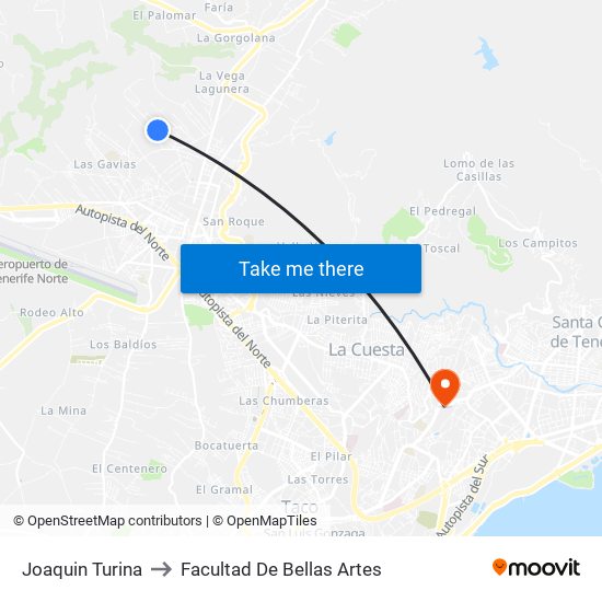 Joaquin Turina to Facultad De Bellas Artes map