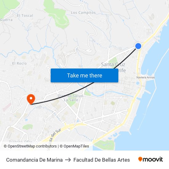 Comandancia De Marina to Facultad De Bellas Artes map