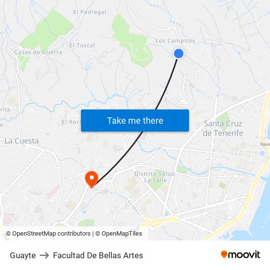 Guayte to Facultad De Bellas Artes map