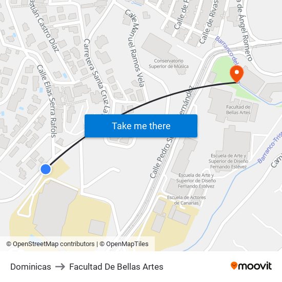 Dominicas to Facultad De Bellas Artes map