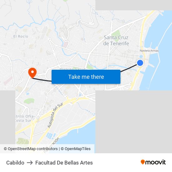 Cabildo to Facultad De Bellas Artes map
