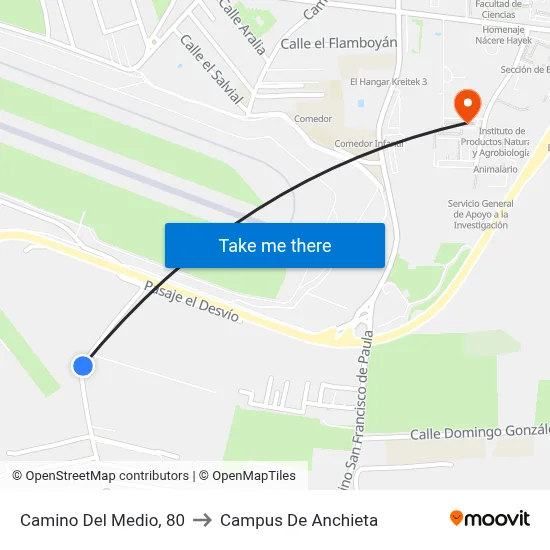 Camino Del Medio, 80 to Campus De Anchieta map