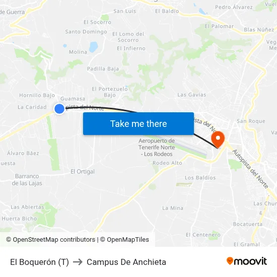 El Boquerón (T) to Campus De Anchieta map
