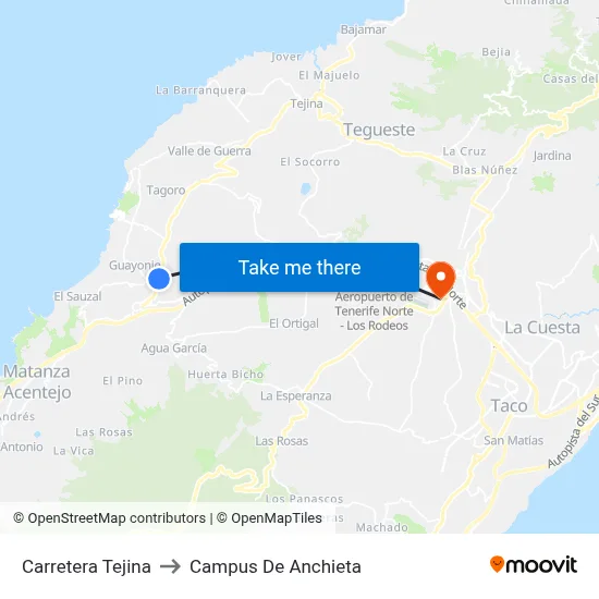 Carretera Tejina to Campus De Anchieta map