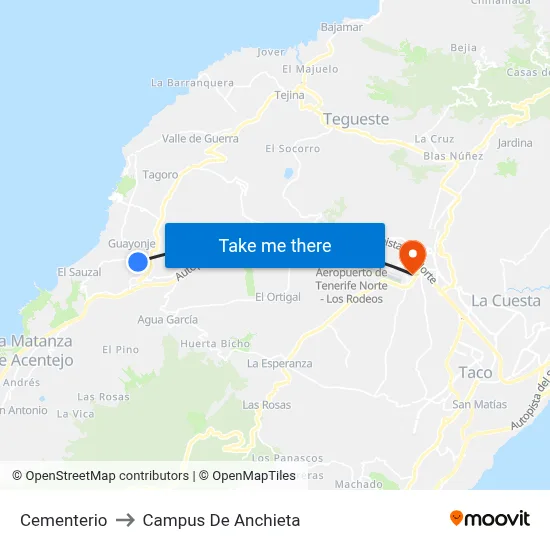 Cementerio to Campus De Anchieta map