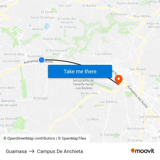 Guamasa to Campus De Anchieta map