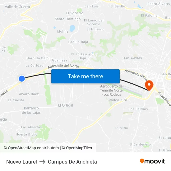 Nuevo Laurel to Campus De Anchieta map