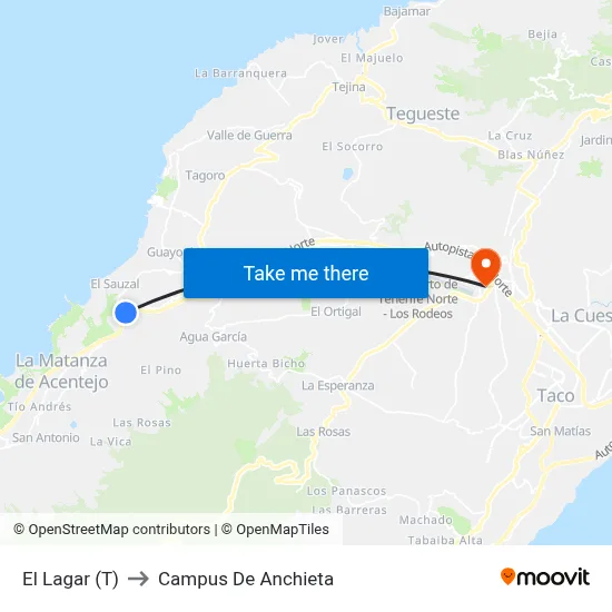 El Lagar (T) to Campus De Anchieta map
