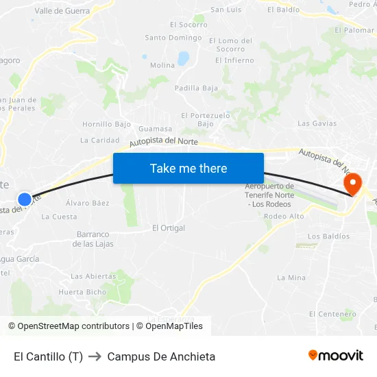 El Cantillo (T) to Campus De Anchieta map