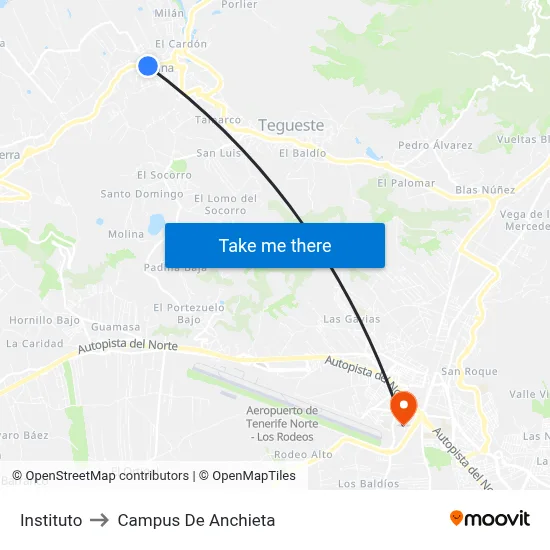 Instituto to Campus De Anchieta map