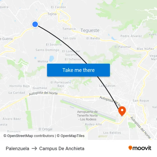 Palenzuela to Campus De Anchieta map