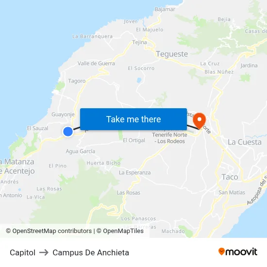 Capitol to Campus De Anchieta map