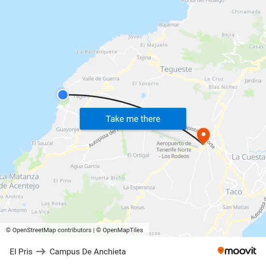 El Pris to Campus De Anchieta map