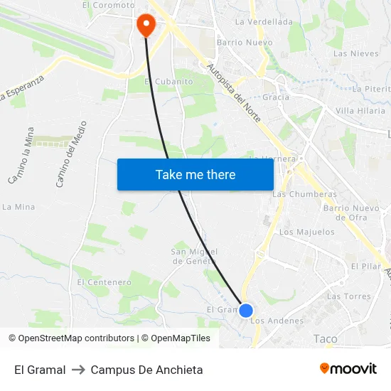 El Gramal to Campus De Anchieta map