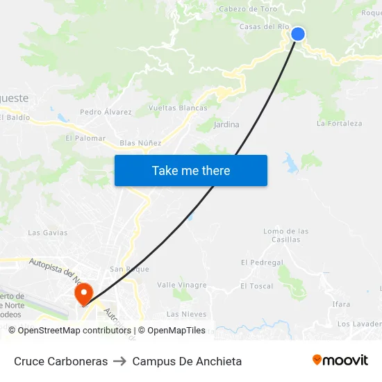 Cruce Carboneras to Campus De Anchieta map