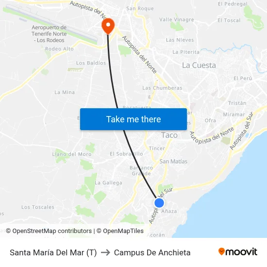 Santa María Del Mar (T) to Campus De Anchieta map