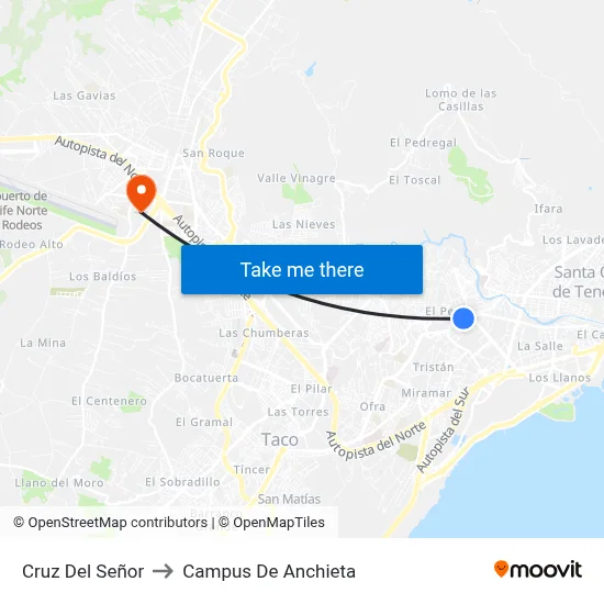 Cruz Del Señor to Campus De Anchieta map