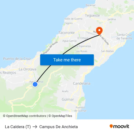 La Caldera (T) to Campus De Anchieta map
