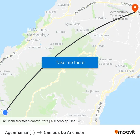 Aguamansa (T) to Campus De Anchieta map