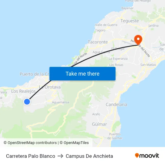 Carretera Palo Blanco to Campus De Anchieta map