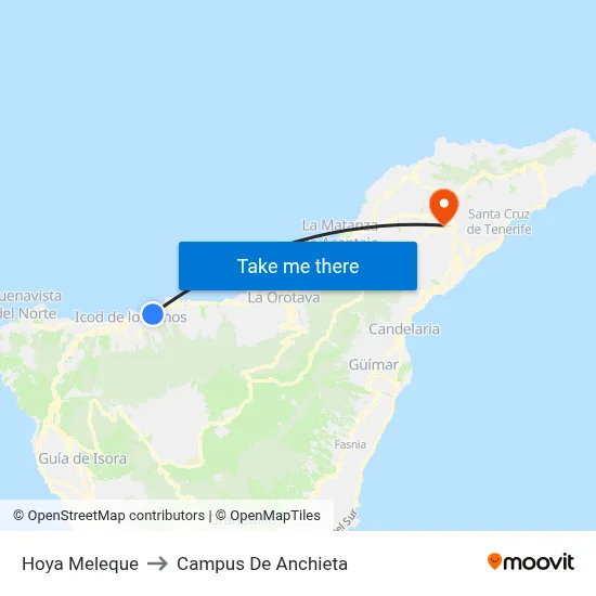 Hoya Meleque to Campus De Anchieta map