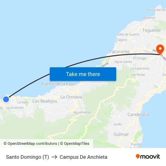 Santo Domingo (T) to Campus De Anchieta map