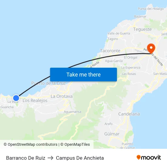 Barranco De Ruiz to Campus De Anchieta map