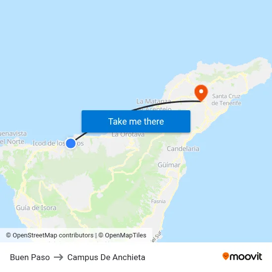 Buen Paso to Campus De Anchieta map