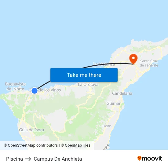 Piscina to Campus De Anchieta map