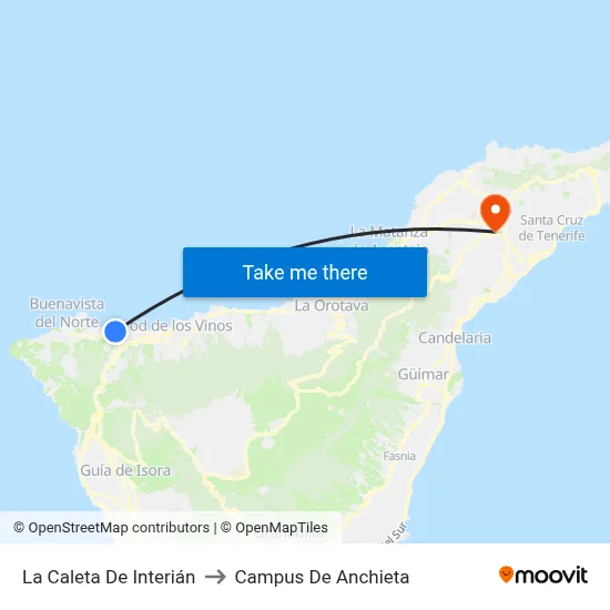 La Caleta De Interián to Campus De Anchieta map