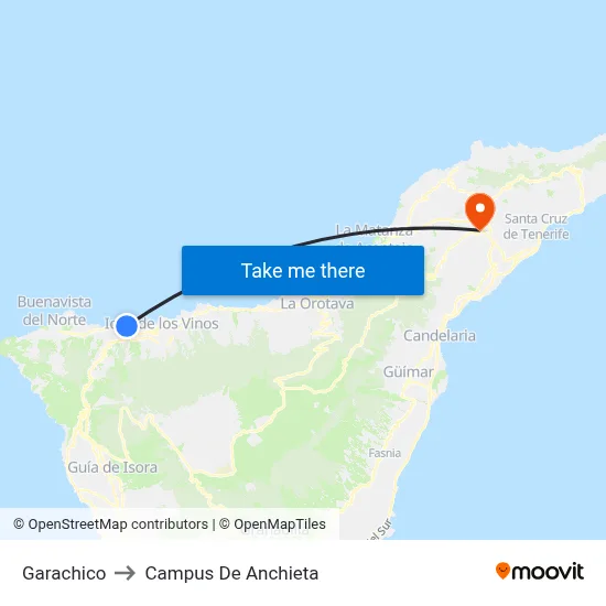 Garachico to Campus De Anchieta map