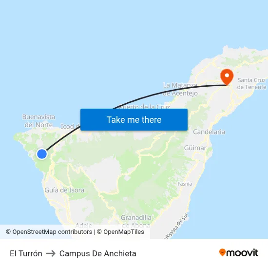 El Turrón to Campus De Anchieta map