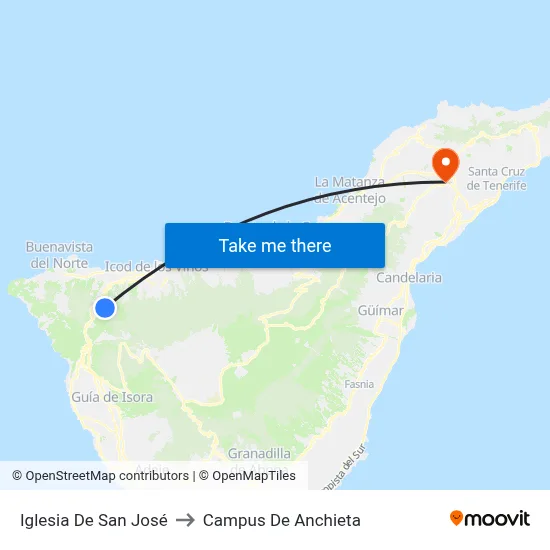 Iglesia De San José to Campus De Anchieta map