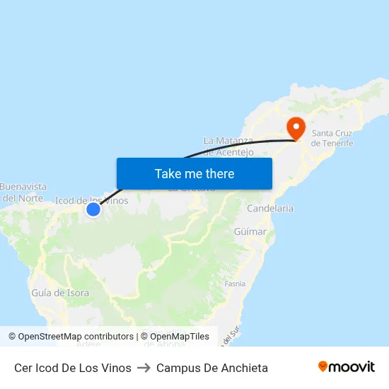 Cer Icod De Los Vinos to Campus De Anchieta map
