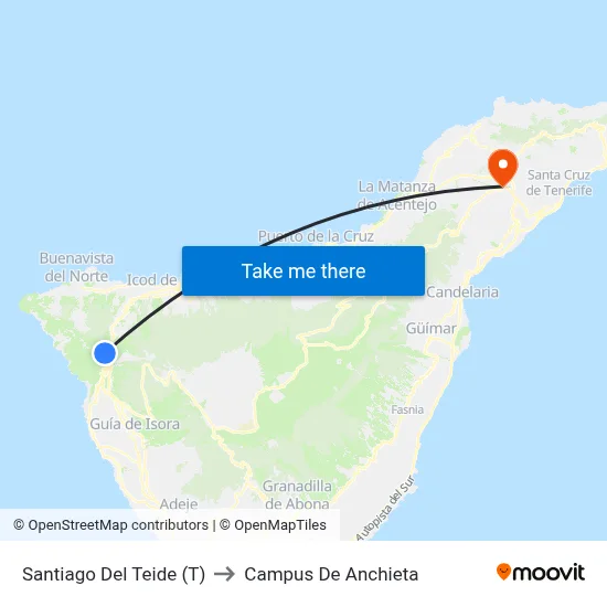 Santiago Del Teide (T) to Campus De Anchieta map