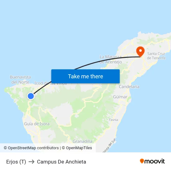 Erjos (T) to Campus De Anchieta map