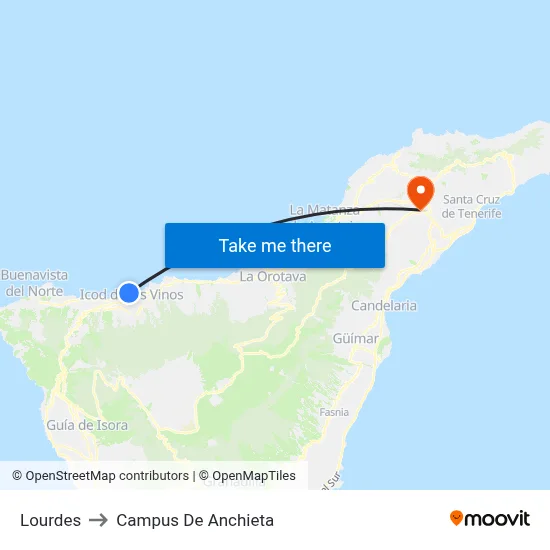 Lourdes to Campus De Anchieta map