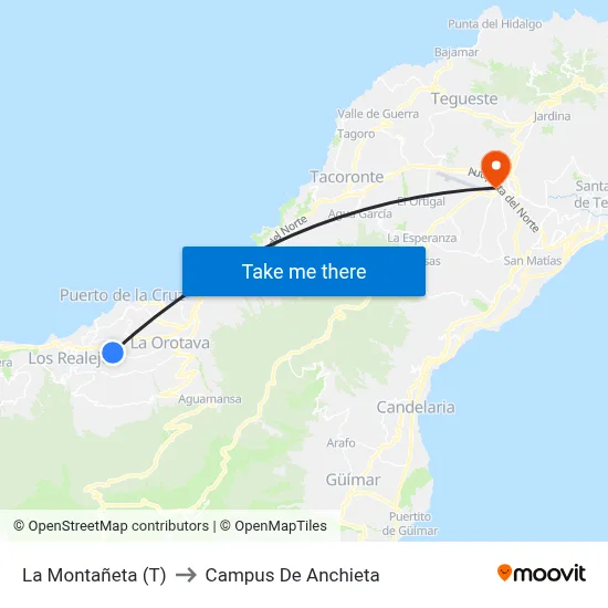 La Montañeta (T) to Campus De Anchieta map