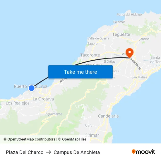 Plaza Del Charco to Campus De Anchieta map