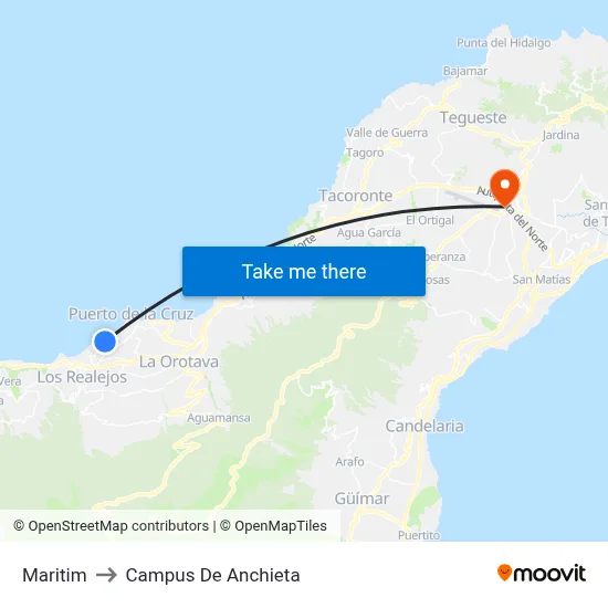 Maritim to Campus De Anchieta map