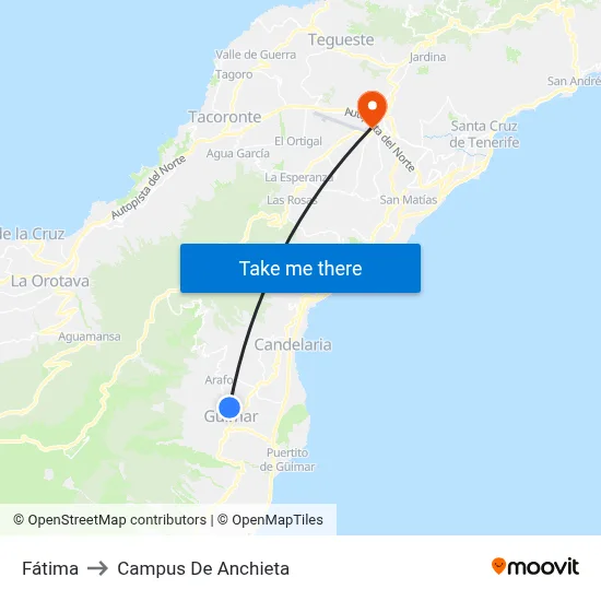 Fátima to Campus De Anchieta map