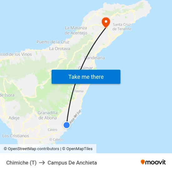 Chimiche (T) to Campus De Anchieta map
