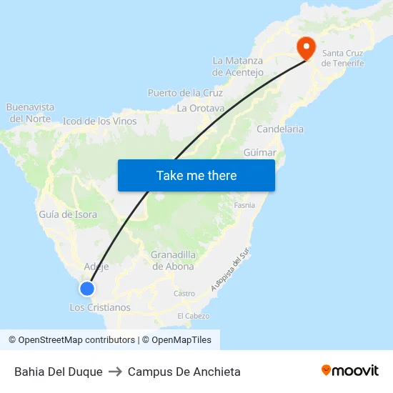 Bahia Del Duque to Campus De Anchieta map