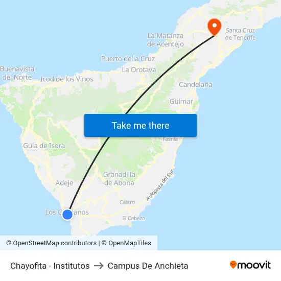 Chayofita - Institutos to Campus De Anchieta map